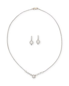 A Group of 18K White Gold and Diamond Jewelry