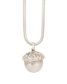 A Sterling Silver Acorn Pendant with a Tiffany & Co. Sterling Silver Chain
