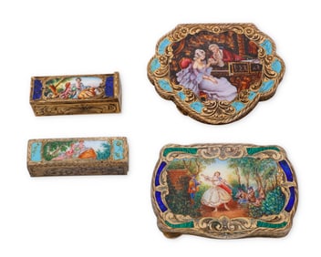 A Group of Continental Silver and Vermeil Vanity Accessories