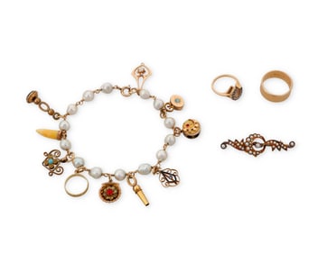 A Group of Gold and Gem-Set Jewelry