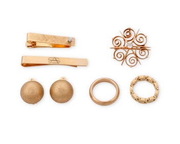 A Group of Gold and Diamond Jewelry