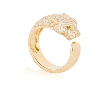 A 14K Gold and Diamond Ring