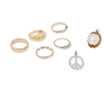 A Group of Bi-Color Gold Jewelry