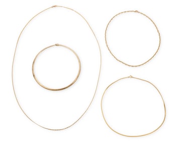 A Group of Four Gold Chains