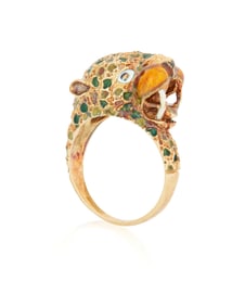 A Gold and Enamel Ring