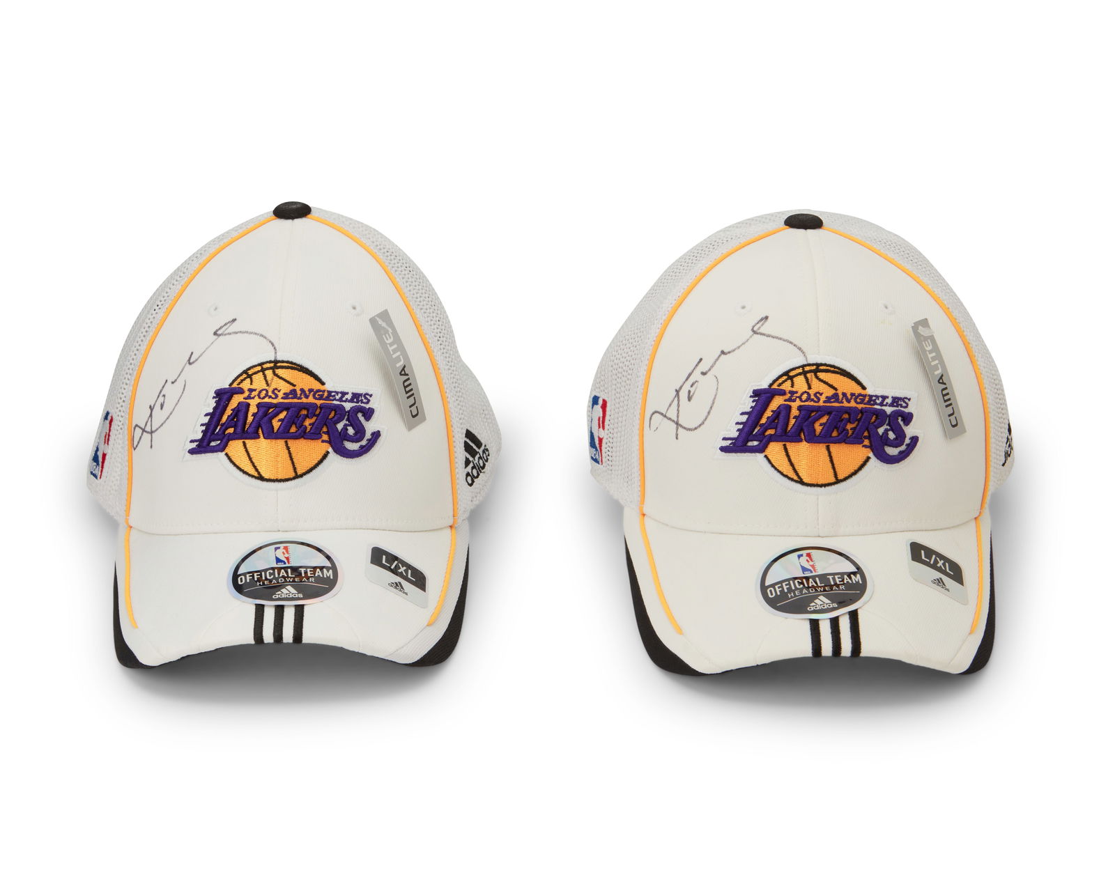 Two Kobe Bryant Autographed Lakers Caps (1 of 9)
