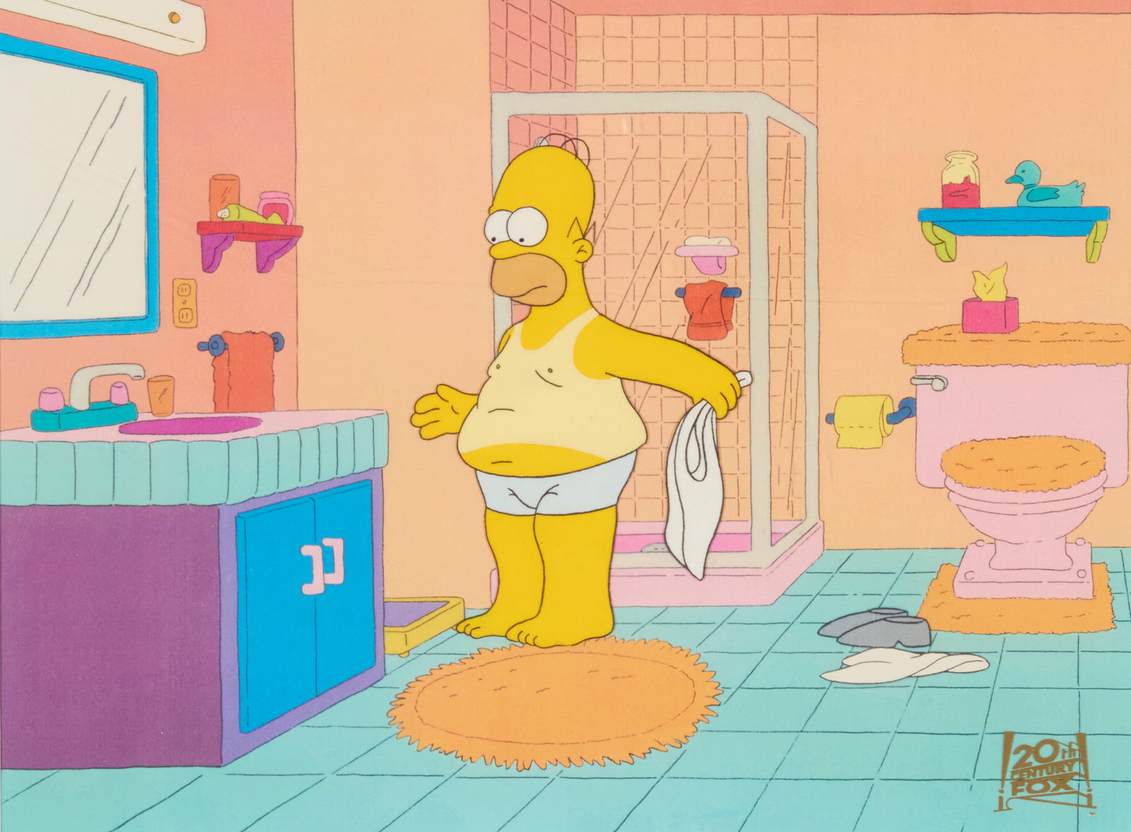 Hand-painted animation cel from The Simpsons, episode "Brush with Greatness" (1 of 6)