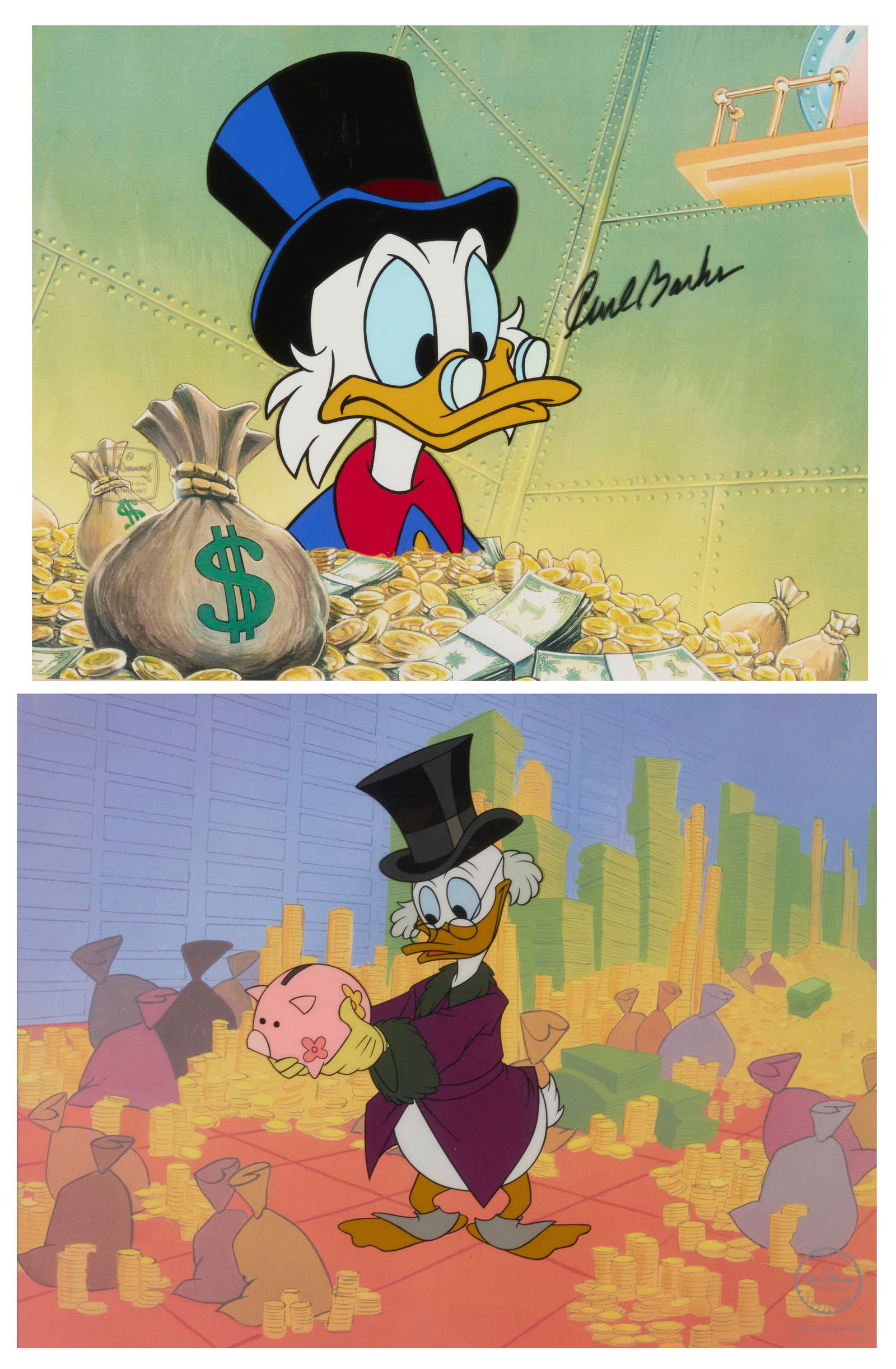 Two animation cels from the Walt Disney television series "DuckTales" (1 of 14)