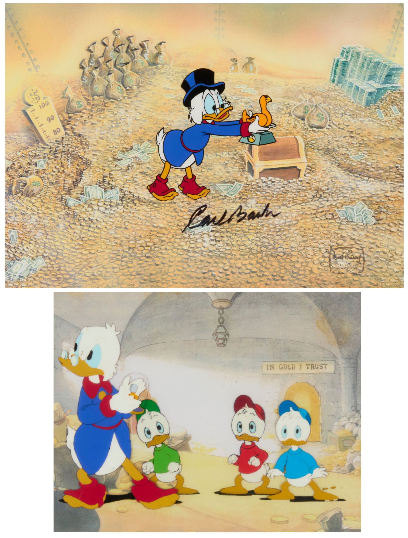 Two hand-painted animation cels from the Walt Disney television series "DuckTales" (1 of 11)