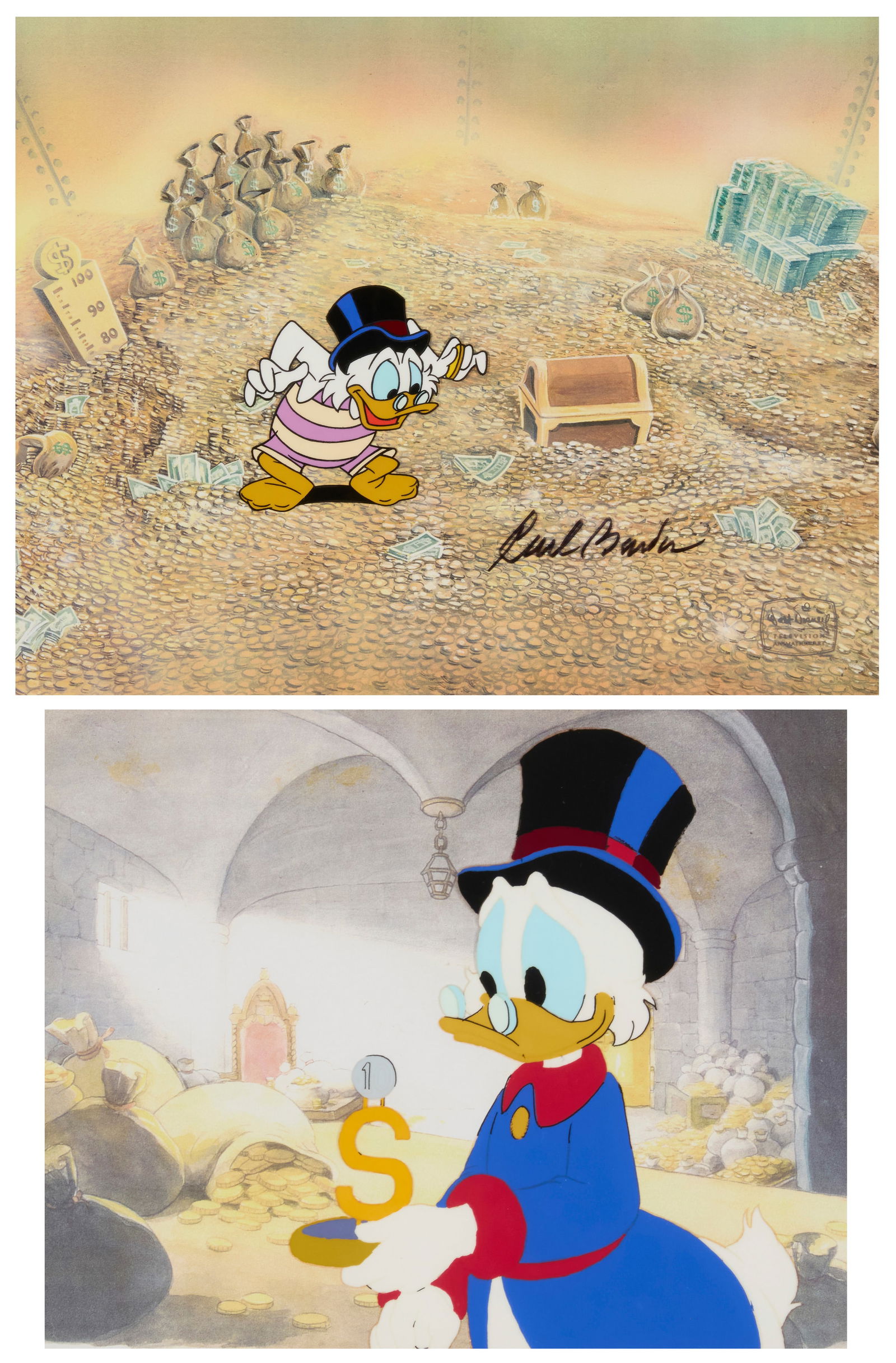 Two hand-painted animation cels from the Walt Disney television series "DuckTales" (1 of 12)