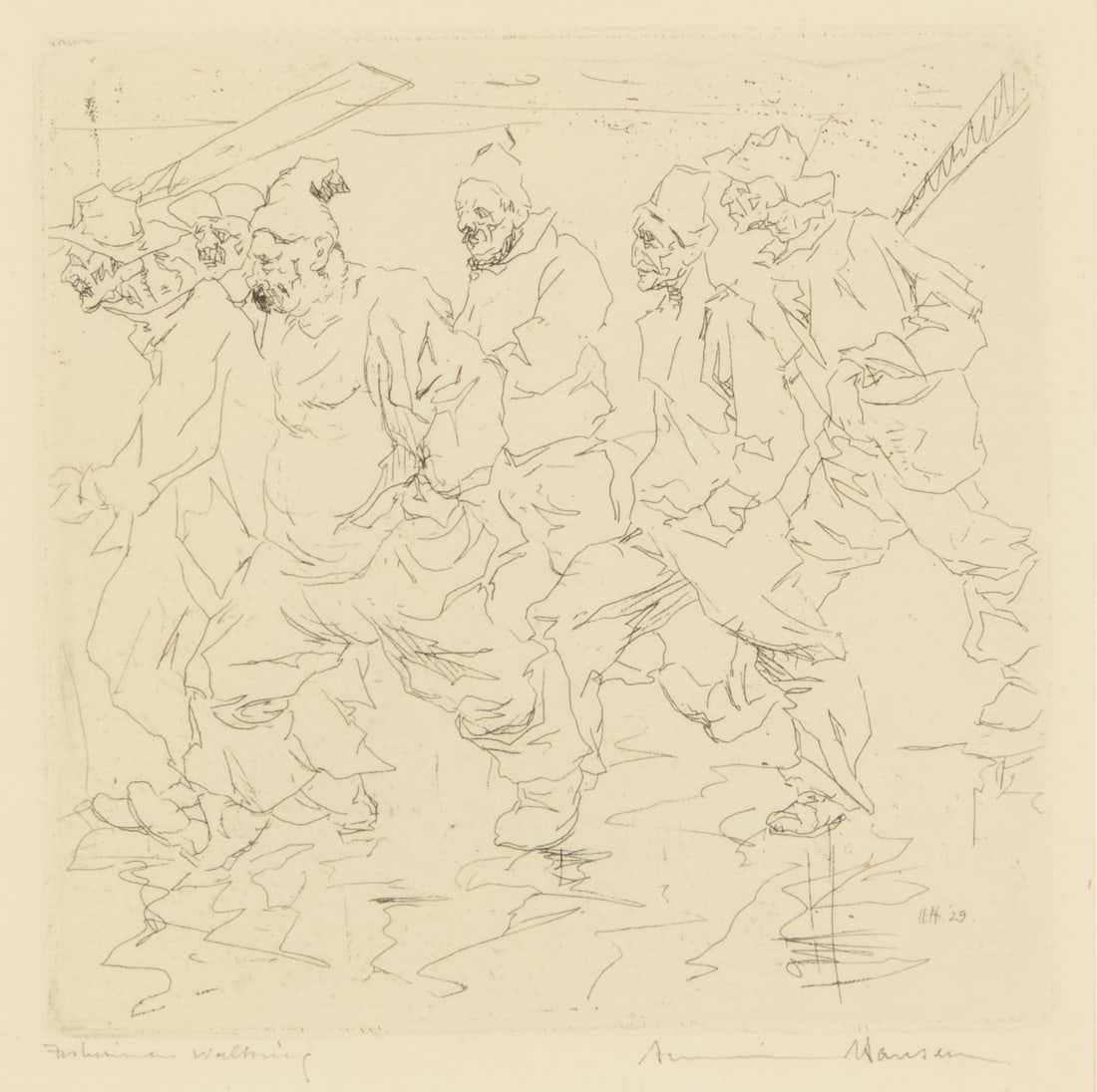 Armin Carl Hansen (1886-1957), "Fishermen Walking," 1925 (1 of 7)