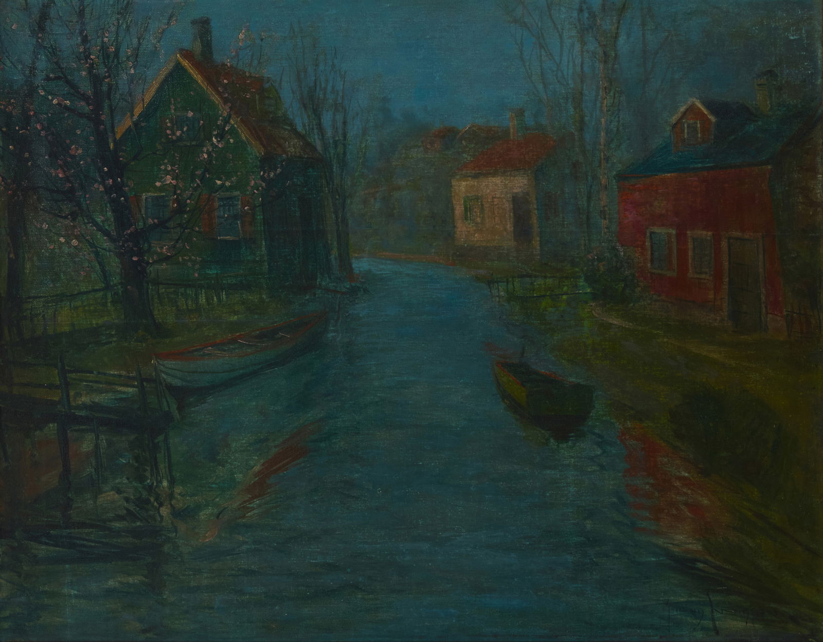 Svend Svendsen (1864-1945), Houses along a canal, 1917 (1 of 7)