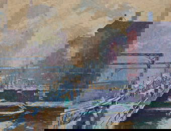 Alson Skinner Clark (1876-1949), "The Coffee House" (View of the State Street Bridge, Chicago), 1915