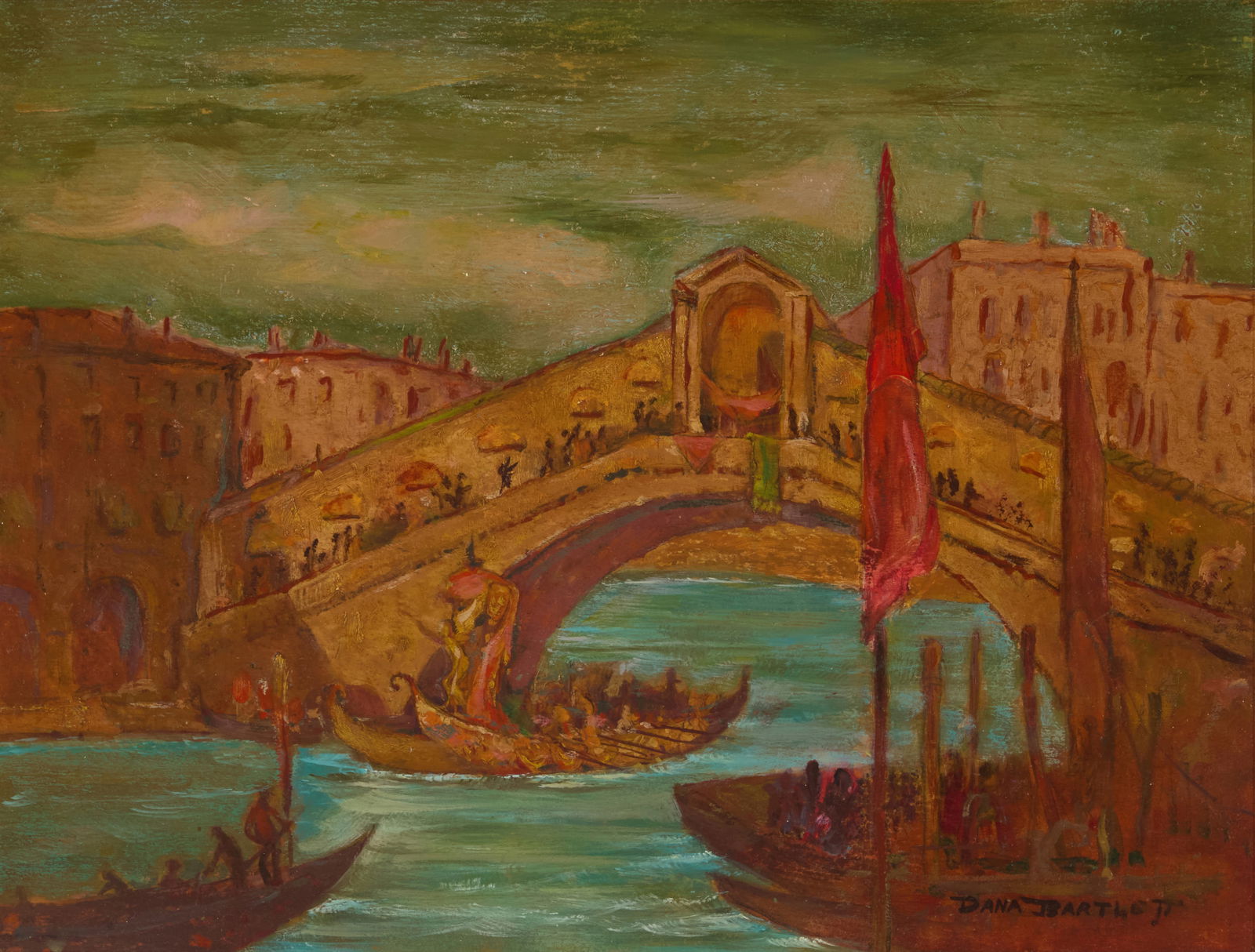 Dana Bartlett (1882-1957), View of the Rialto Bridge, Venice (1 of 5)