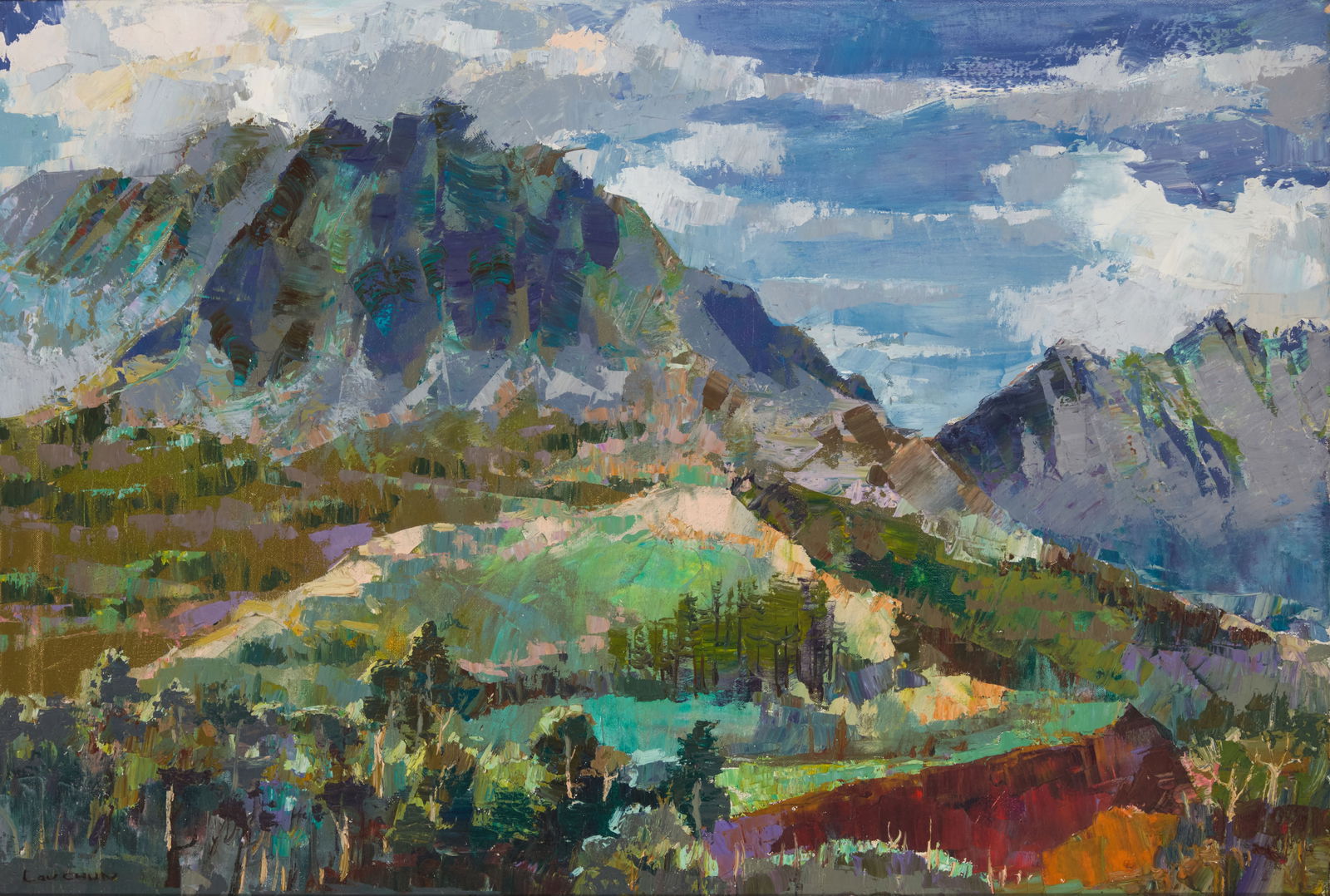 Lau Chun (b. 1942), Hawaiian mountain landscape (1 of 5)