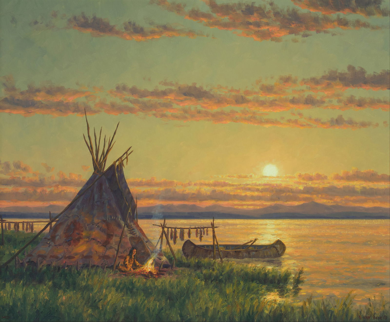 Randy Van Beek (b. 1958), "Blackfoot Lake Camp" (1 of 6)
