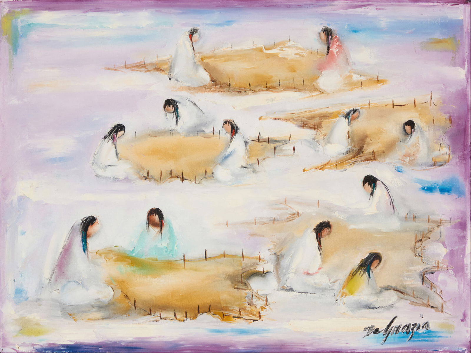Ted DeGrazia (1909-1982), "Indians Tan Hides," 1961 (1 of 6)