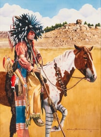 Jim Thomason (b. 20th century), "Reading Signs on the War Path," 1993