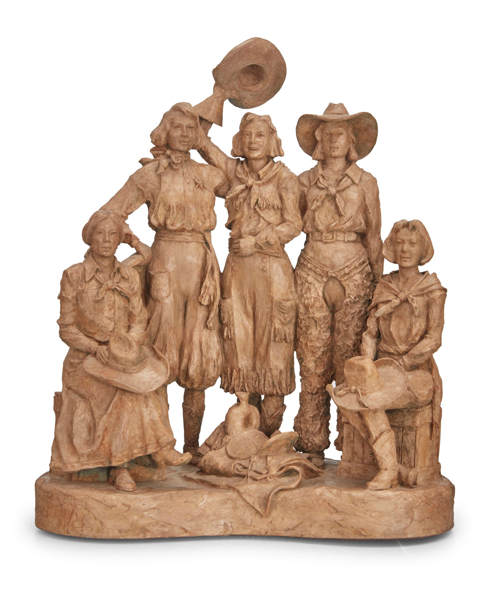 David Scott Rogers (b. 1961), "They Put the Wild in the West," 2004: David Scott Rogers(b. 1961)"They Put the Wild in the West," 2004Patinated bronze on raised and rotating plinthEdition: 16/30Signed, dated, titled, and numbered in the casting: D.S. Rogers ? '0422.25"