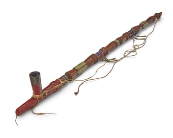 A Sioux carved catlinite pipe