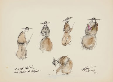 Ted De Grazia (1909-1982), "A Work Sketch Los Padres de California," 1967