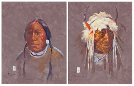 Ace Powell (1912-1978), Two Portraits of Native American men