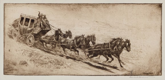 Edward Borein (1872-1945), "The Overland Mail," 1922