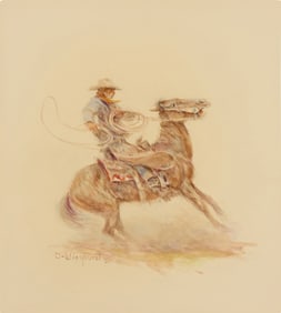 Olaf Wieghorst (1899-1988), Roper on horseback, 1920