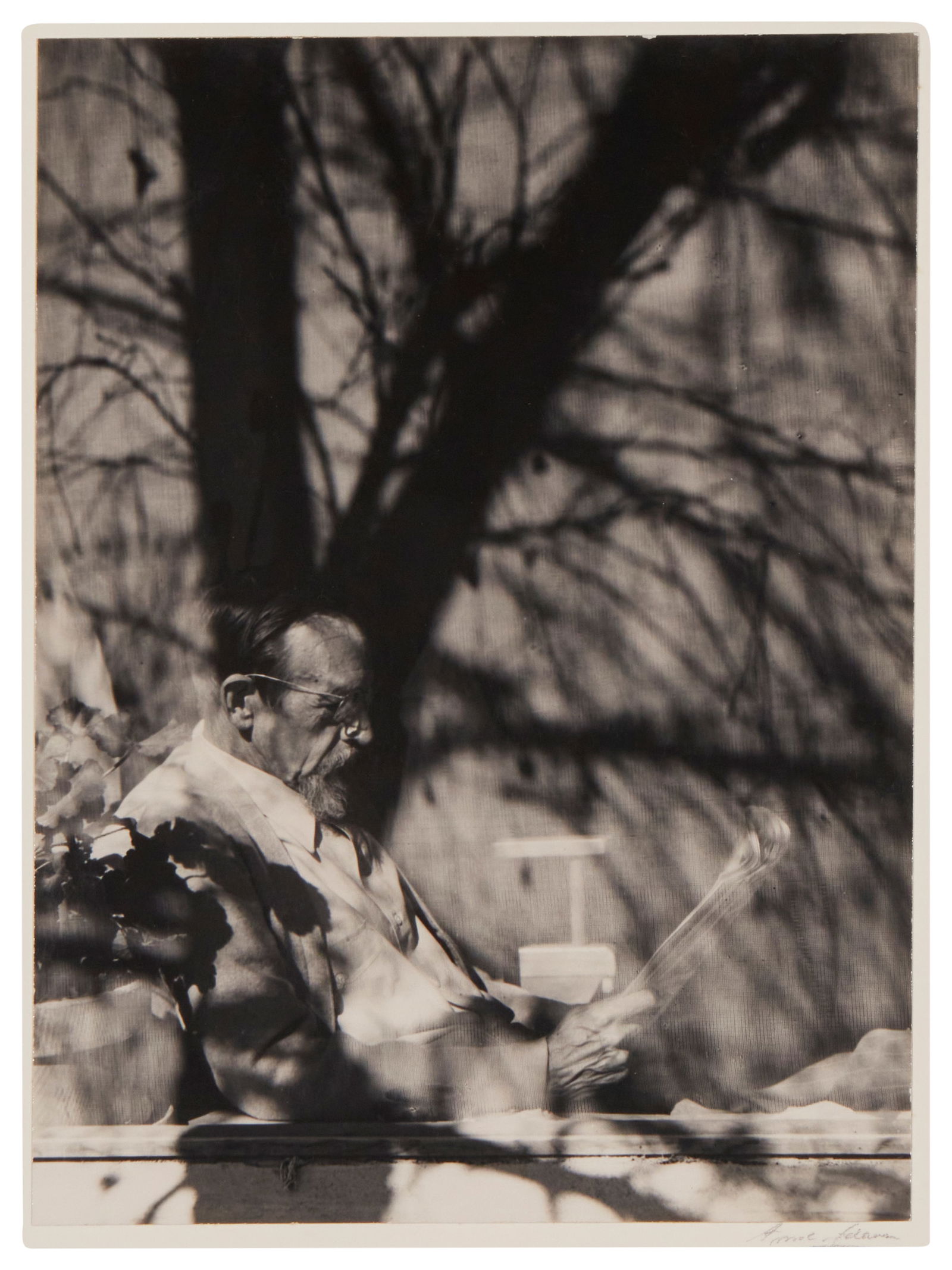 Ansel Adams (1902-1984), "Maynard Dixon, Tucson, Arizona," 1945, Gelatin silver print on paper: Ansel Adams(1902-1984)"Maynard Dixon, Tucson, Arizona," 1945Gelatin silver print on paper mounted to illustration board, as issuedFrom the edition of unknown size, printed laterSigned in pencil on the