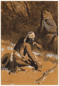 Maynard Dixon (1875-1946), "Hunter and Bear," 1916
