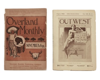 "Overland Monthly" and "Out West" magazines with covers illustrated by Maynard Dixon (1875-1946)