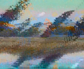 Tim Solliday (b. 1952), Lakeside landscape