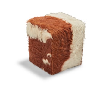 A Gus* Modern cow hair cube stool