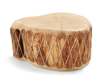 A Native American hide and wood drum
