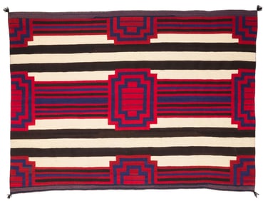 A Navajo Third Phase wearing blanket