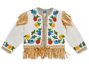 A Hairston Roberson Ropa fully beaded fringed coat