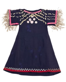 A Native American Plains wool dress with shells