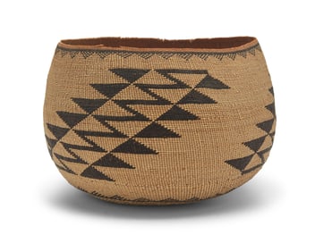 A polychrome Hupa/Yurok/Karuk basket