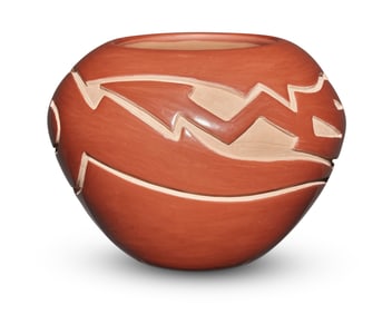 Vicky Martinez Tafoya (b. 1967, Santa Clara Pueblo), A redware pottery bowl, early 21st century