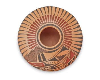 Gloria Kahe (b. 1951, Navajo/Dine), A polychrome pottery seed pot, late 20th/early 21st century
