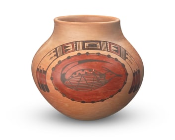 Priscilla Namingha Nampeyo (1924-2008, Hopi-Tewa), A polychrome pottery jar, mid/late 20th century