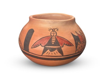Grace Chapella (1874-1980, Hopi-Tewa), A polychrome yellowware pottery jar, 1975