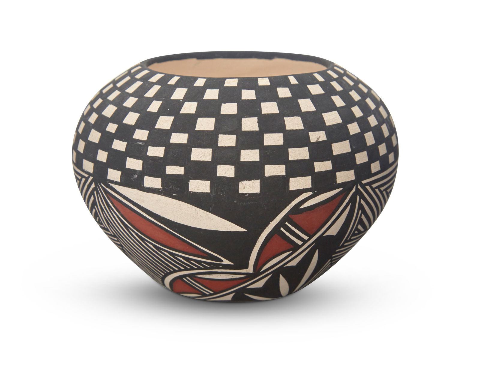 An Acoma Pueblo polychrome pottery jar (1 of 5)