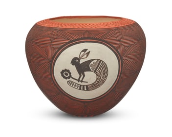 Juana Leno (1917-2020, Acoma Pueblo), A polychrome pottery jar, late 20th/early 21st century