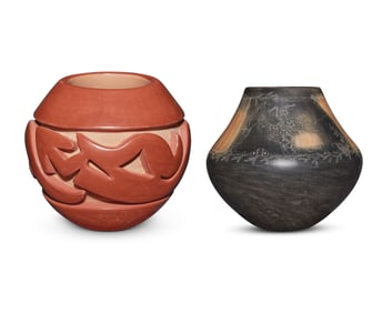 Two Southwest Pueblo pottery jars