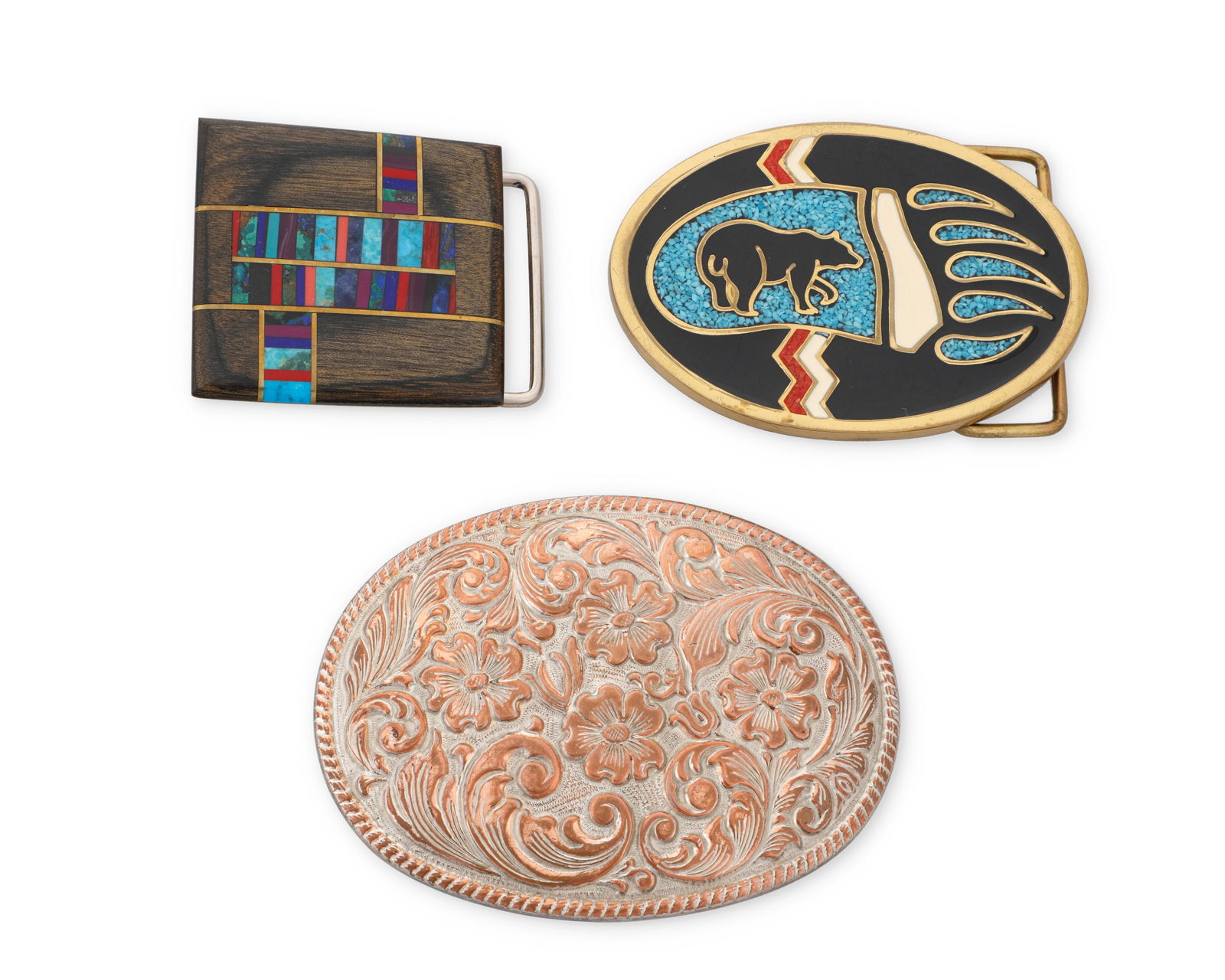 A group of Southwest-style belt buckles (1 of 2)