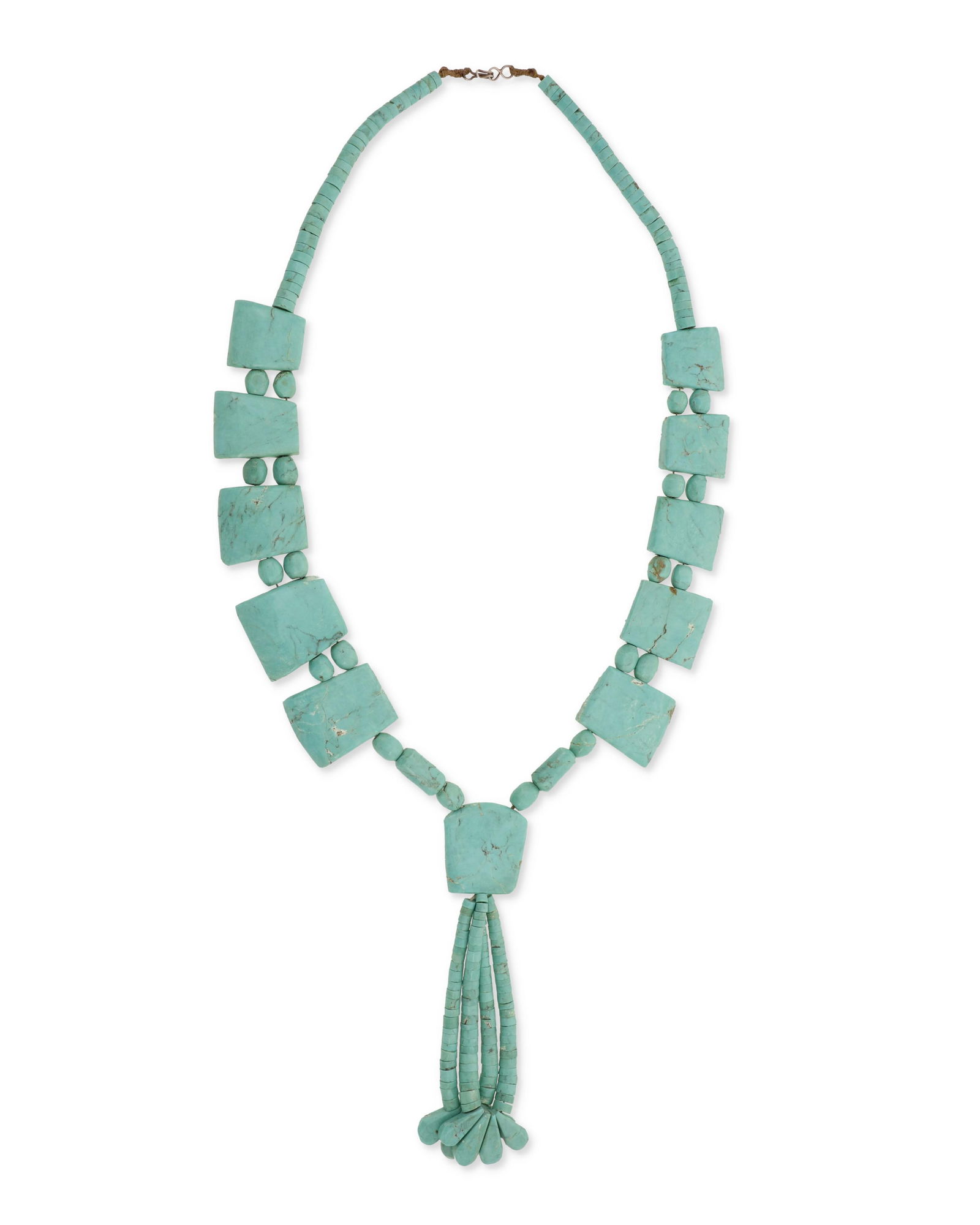 A Southwest Pueblo-style carved turquoise necklace (1 of 2)