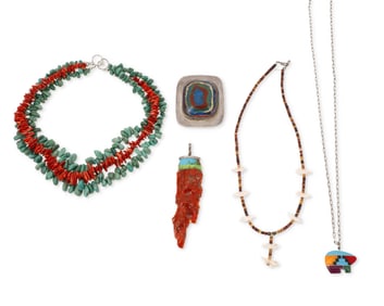 A group of Southwest-style jewelry