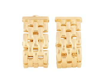 Cartier: A Pair of 18k Gold 'Maillon Panthere' Earrings