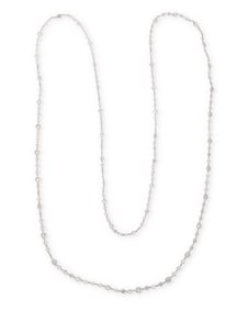 A 14K White Gold and Diamond Long Chain